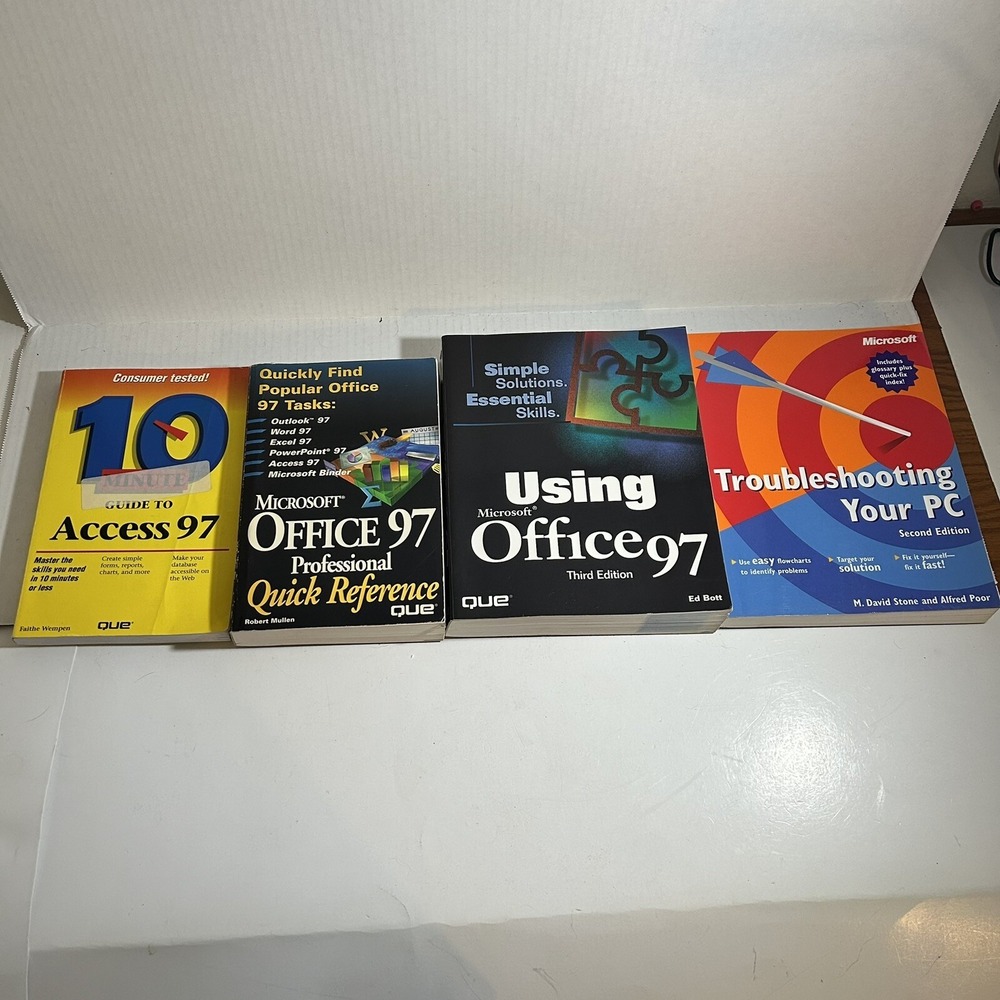 Vintage Microsoft Windows 97 Computer Book Lot of 4 Reference Access User Guides